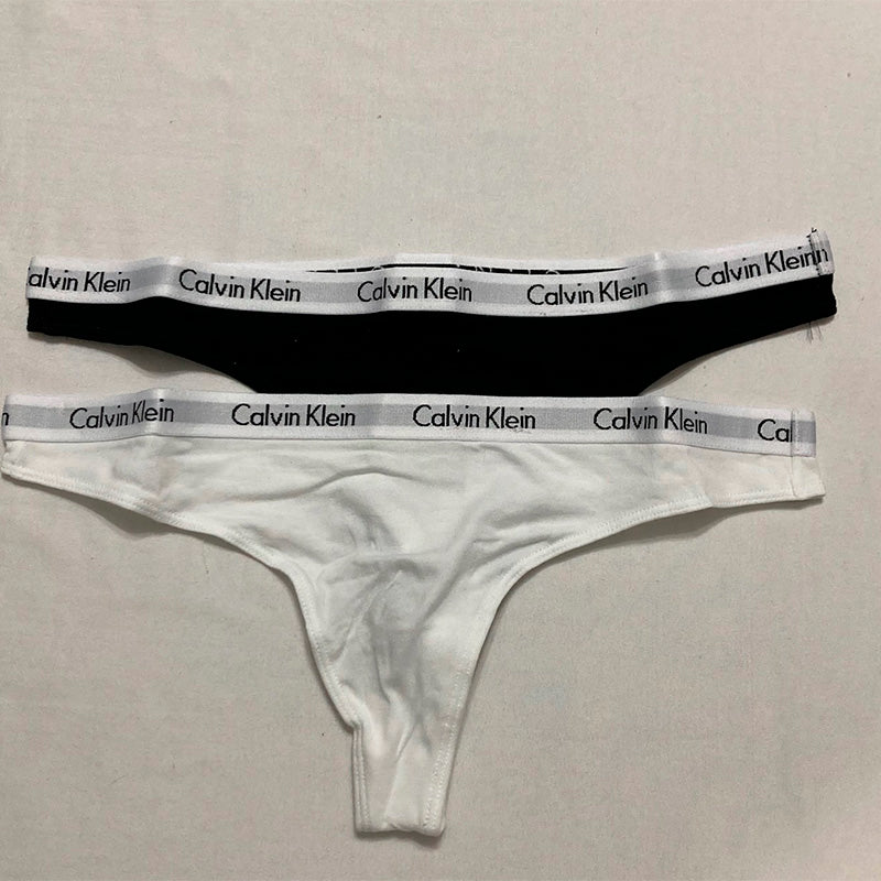 Calvin Klein 2Pack Carousel Thong Panty Black/White S