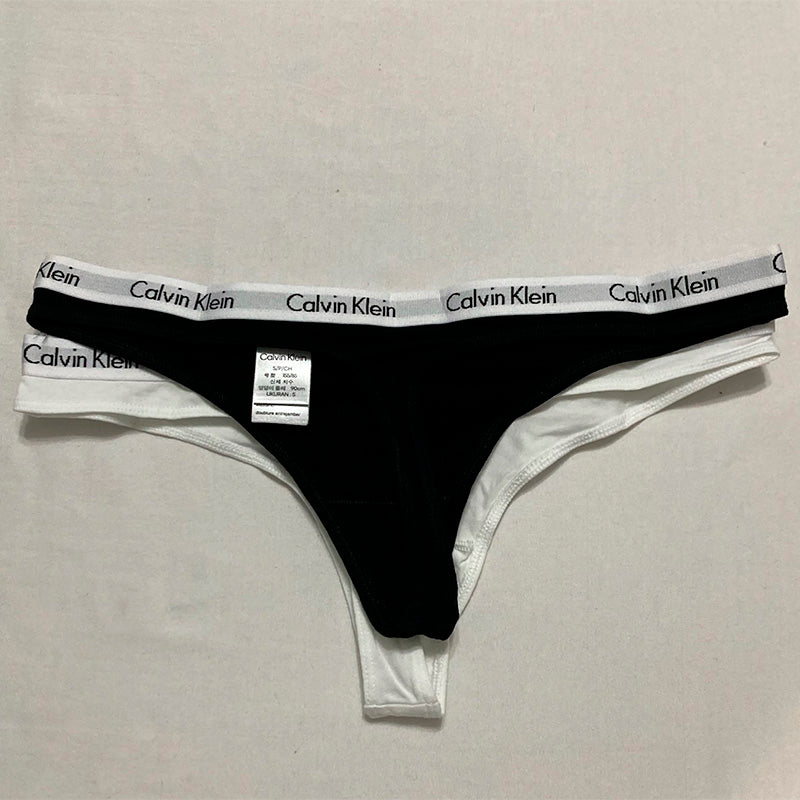 Calvin Klein 2Pack Carousel Thong Panty Black/White S
