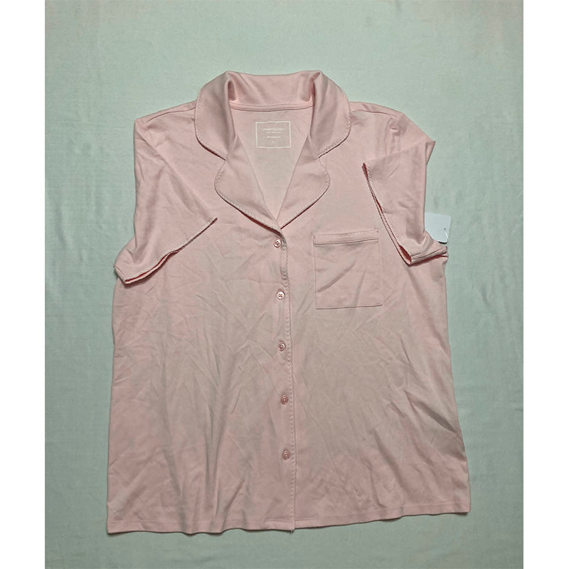 Charter Club Pajama Top Notch Collar Pink L