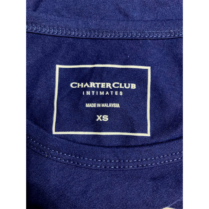 Charter Club Only Pajama Top Round Neck Blue XS