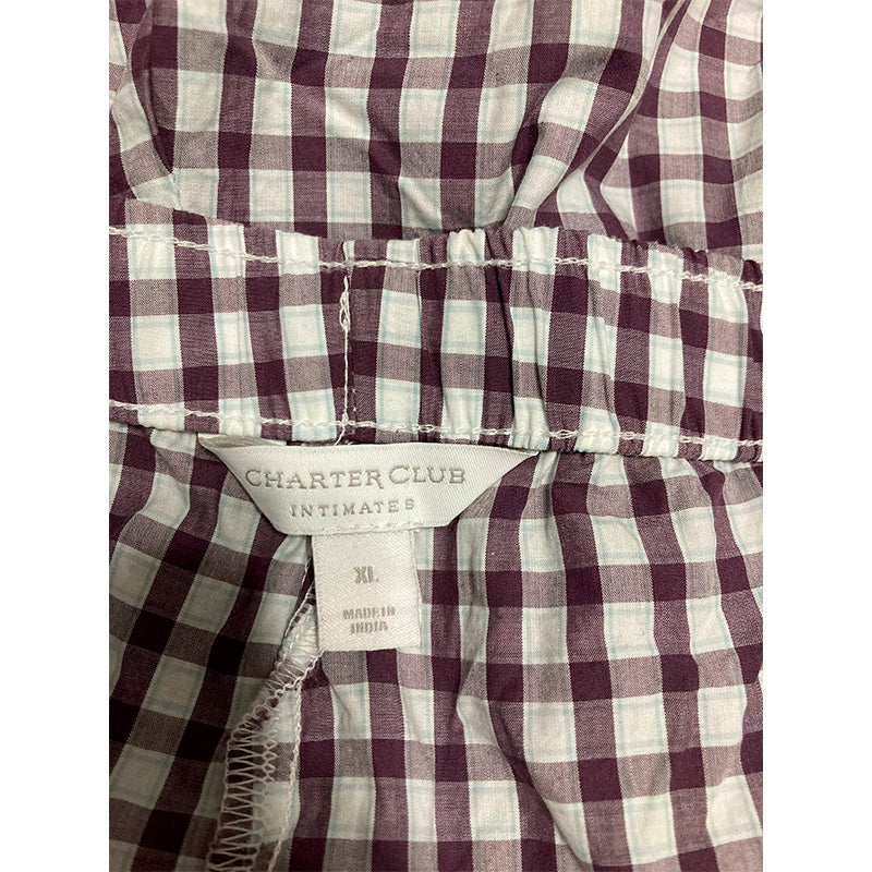 Charter Club Only Sleep Pants Long Plaid Multicolor XL