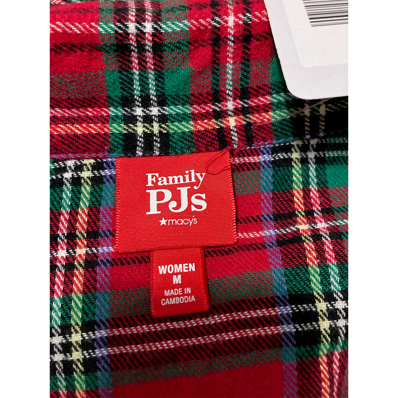 Family Pajama Top Sleep Multicolor Plaid Women M