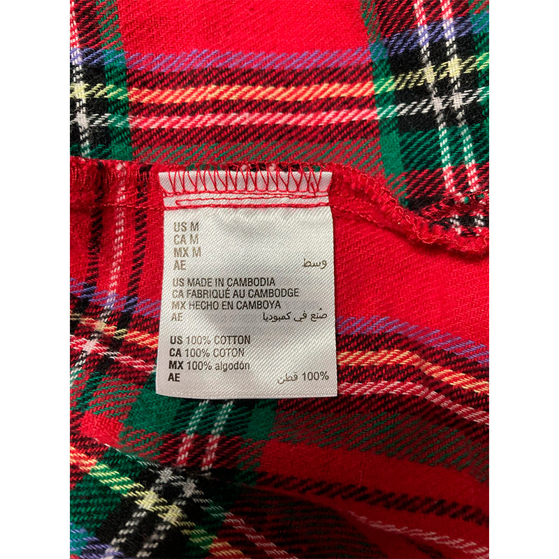 Family Pajama Top Sleep Multicolor Plaid Women M