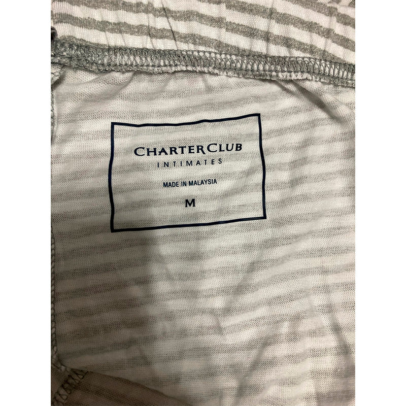 Charter Club Only Pajama Pants Striped Grey/White M