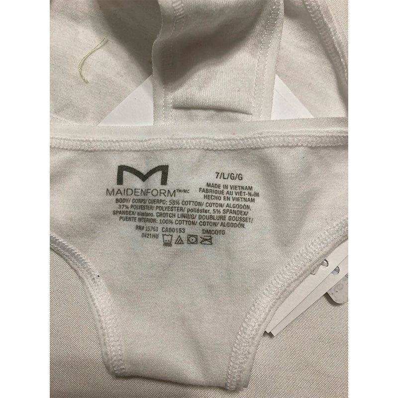MAIDENFORM Cotton Comfort Thong White L