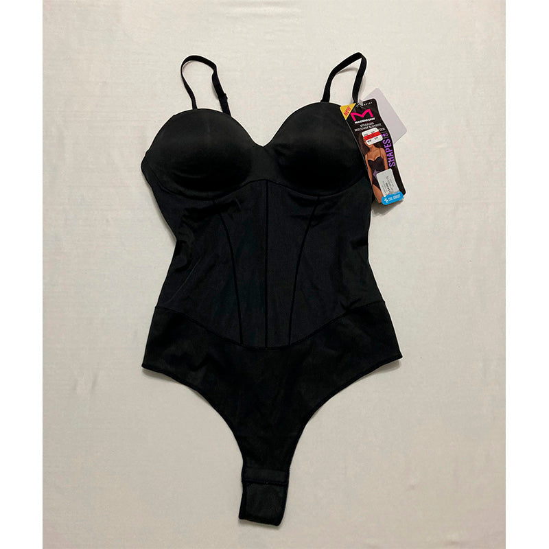 NWD Maidenform Tummy Shaping Thong Bodysuit Multiway Thong Shaper Black S
