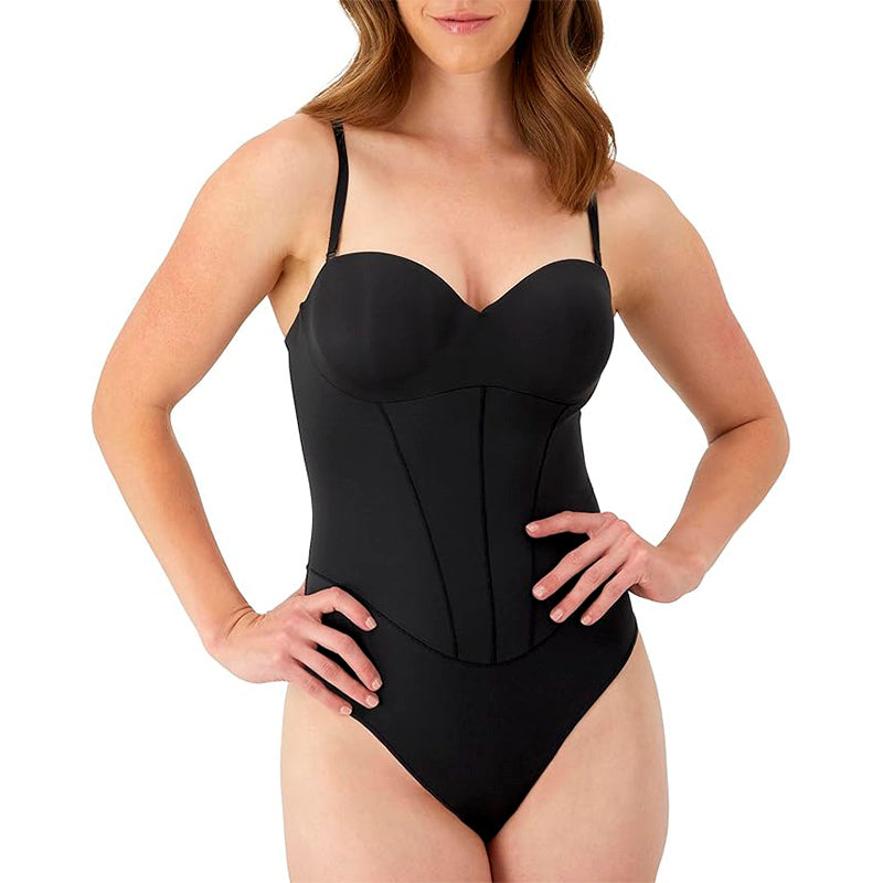 NWD Maidenform Tummy Shaping Thong Bodysuit Multiway Thong Shaper Black S