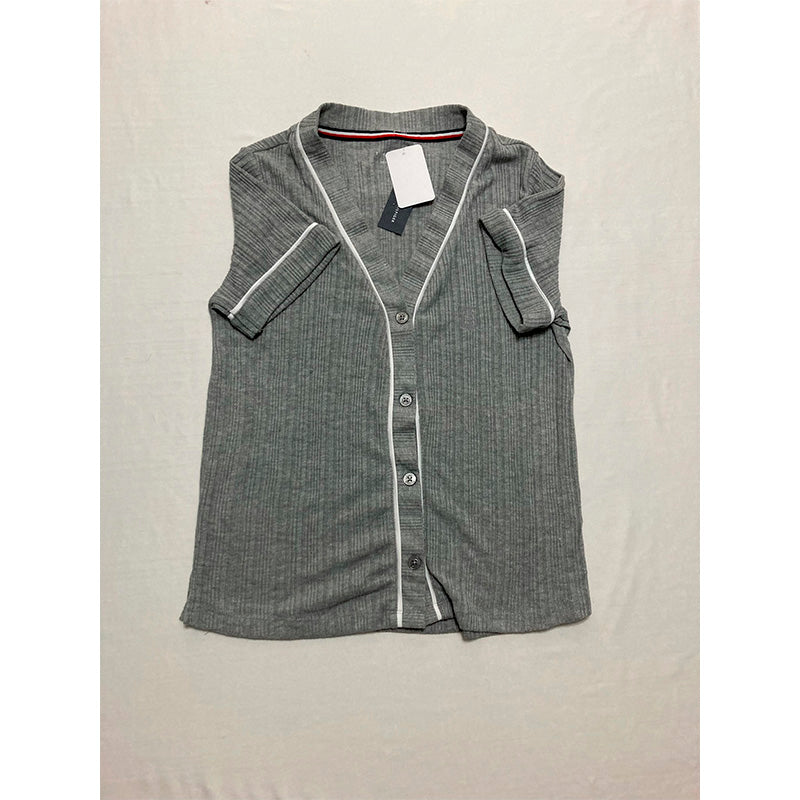 Tommy Hilfiger Notch Collar Only Pajama Top Grey S