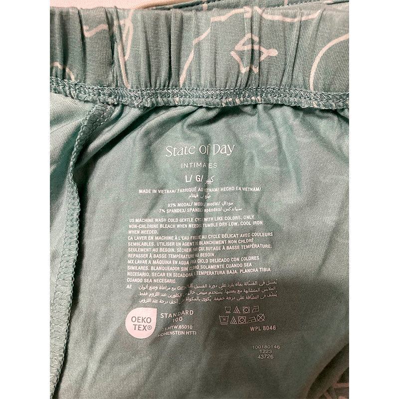 State of day Pajama Top Notch Collar Aqua L