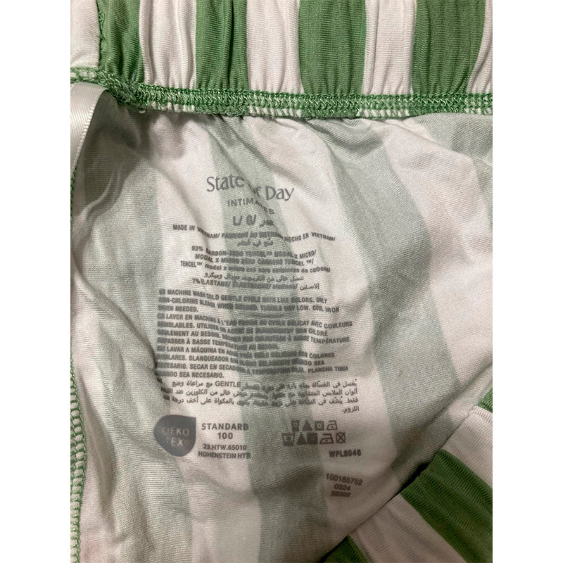 State of day Only Sleep Short Striped White/Green L