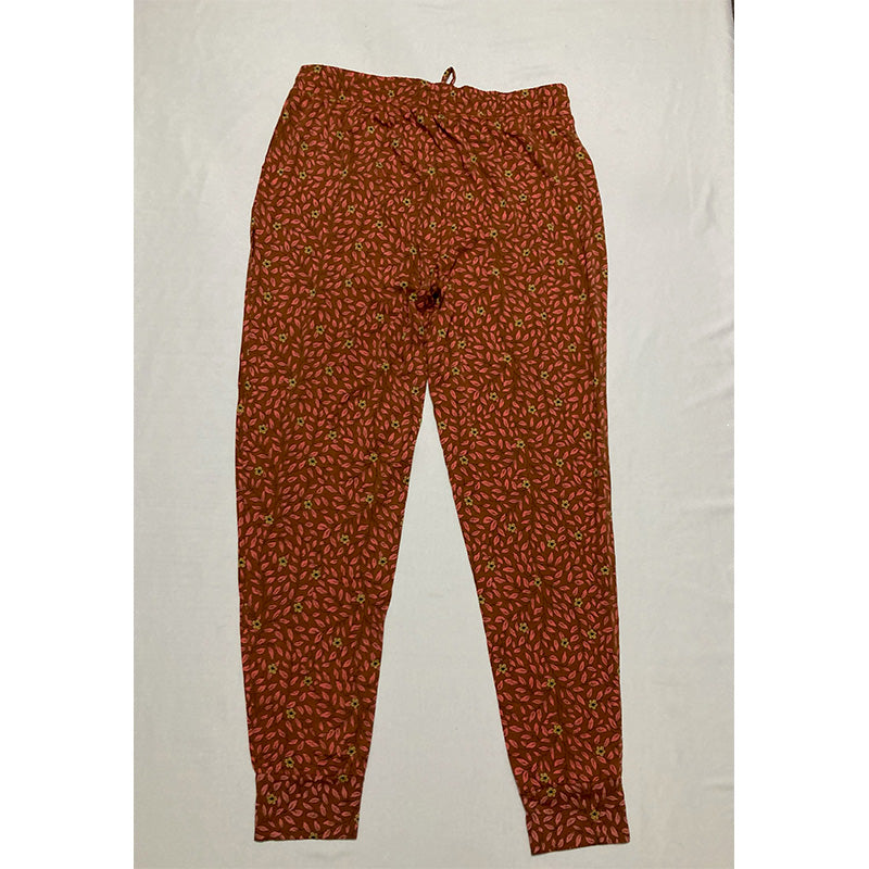 State Of Day Only Pajama Pants Waistband Orange Floral M