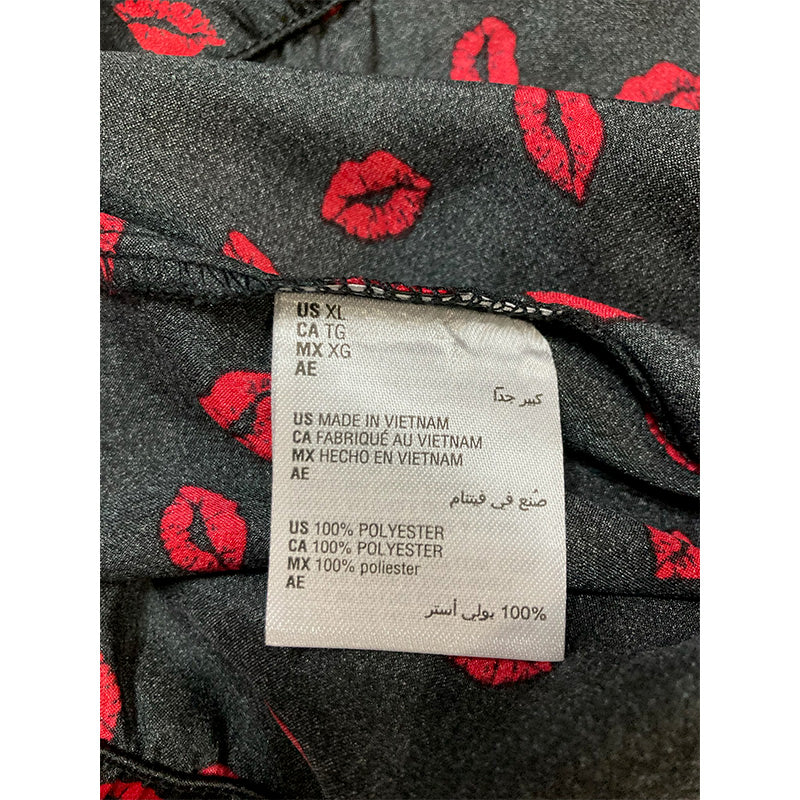 INC Only Pajama Pants Black With Lips XL