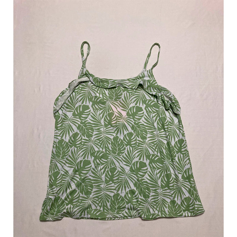 Roudelain Only Pajama Top Sleeveless Green Floral L