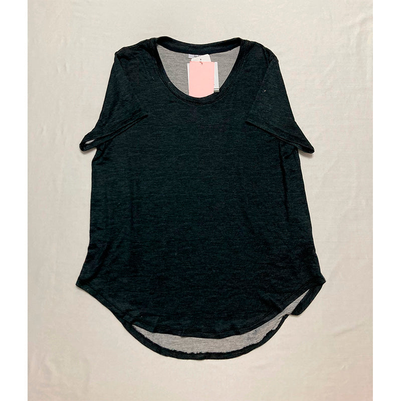 Roudelain Scoop Neck T-Shirt Only Pajama Top Black L