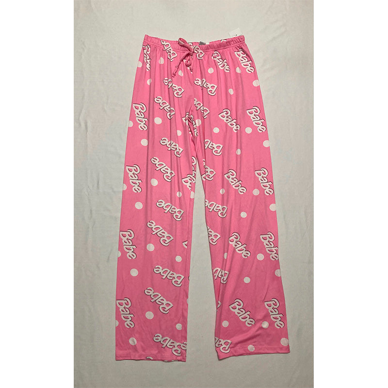 Pajama Set Babe Notch Collar Pink M