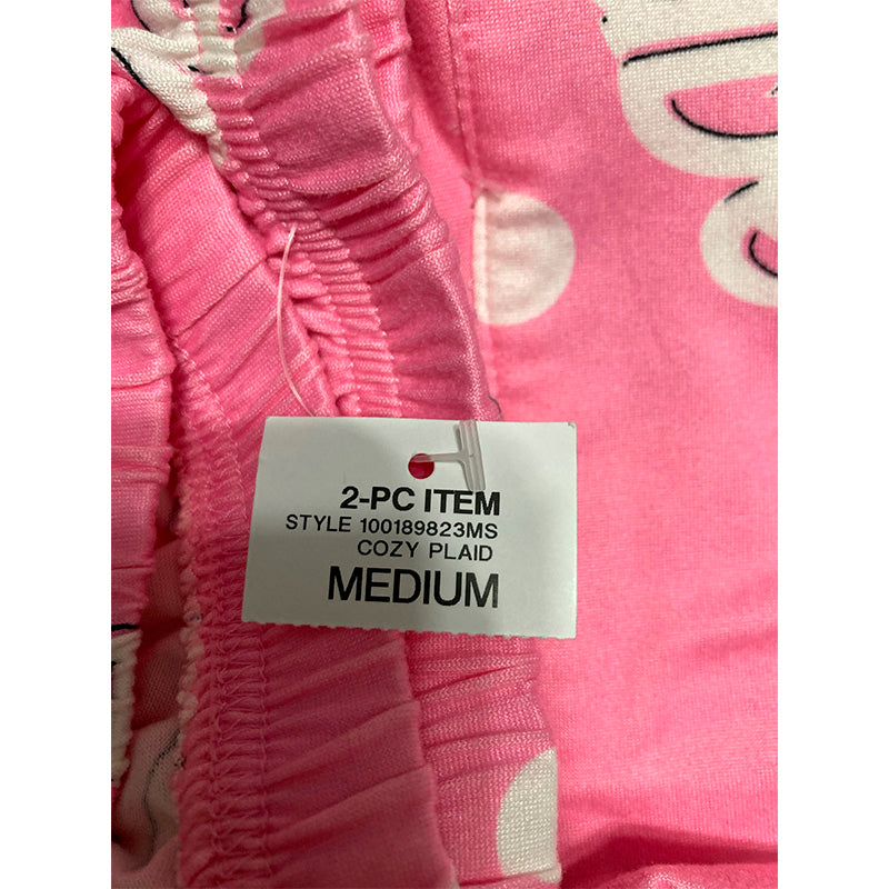 Pajama Set Babe Notch Collar Pink M