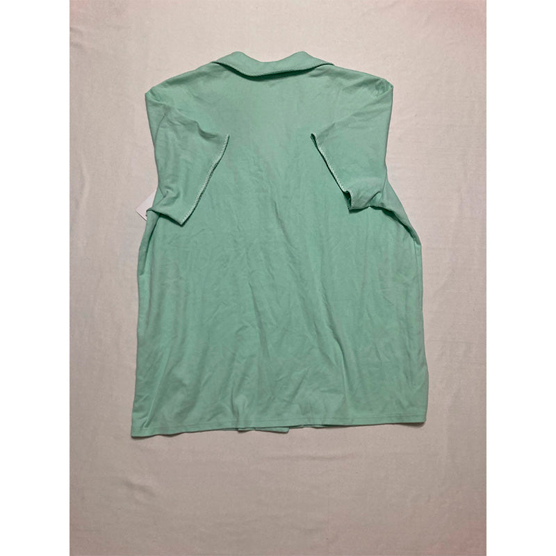 Charter Club Pajama Top Only Notch Collar Green L