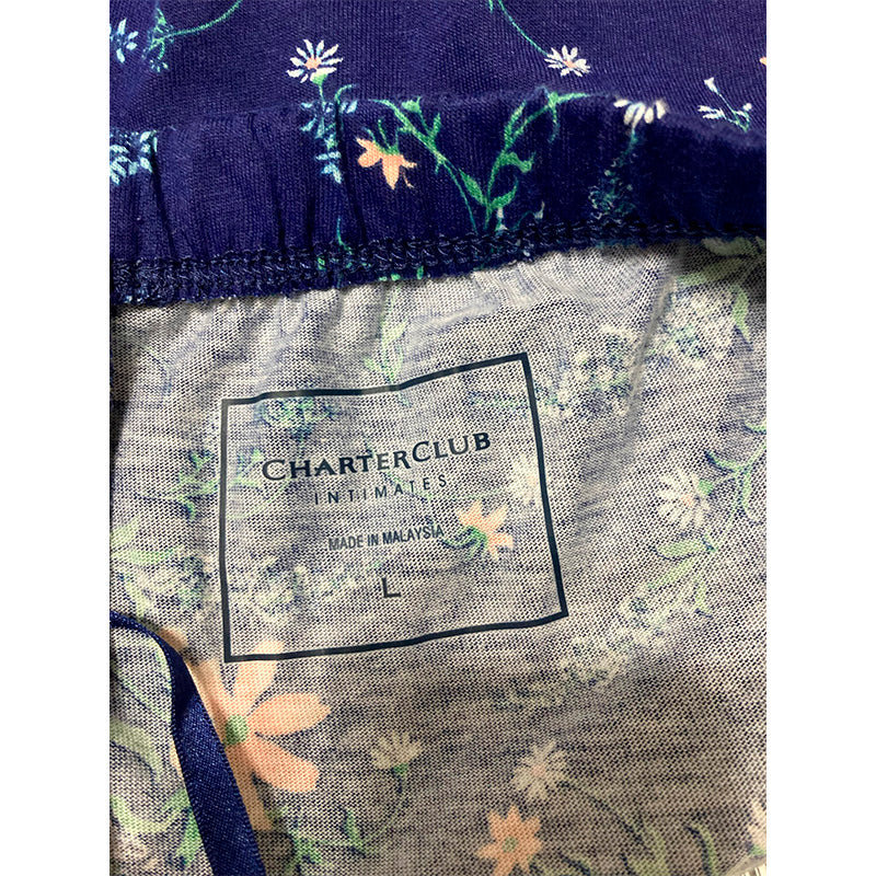 Charter Club Only Short Pajama Navy Floral L