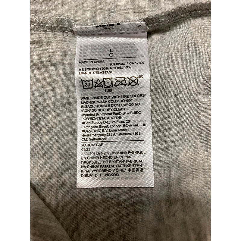 GapBody Long-Sleeve Crewneck Only Pajama Top Grey L