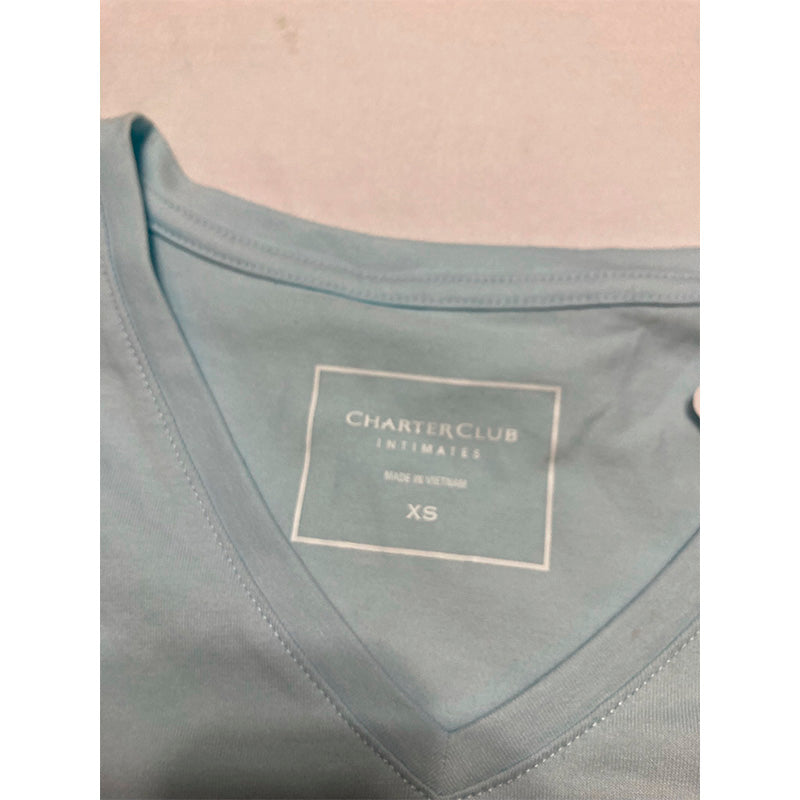 NWD Charter Club Pajama Top V Neck Blue XS