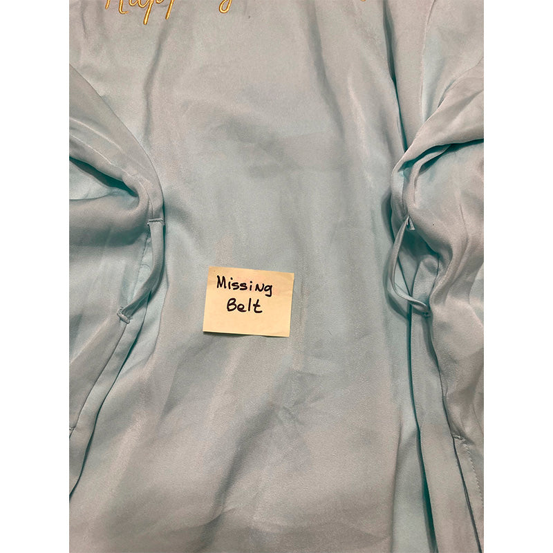 NWD Kate Spade 3/4 Short Sleeve Satin Shawl Collar Robe Blue XS/S