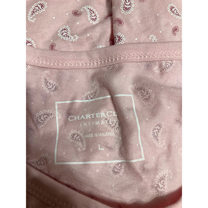 Charter Club Only Pajama Top Pink Paisley Dot L
