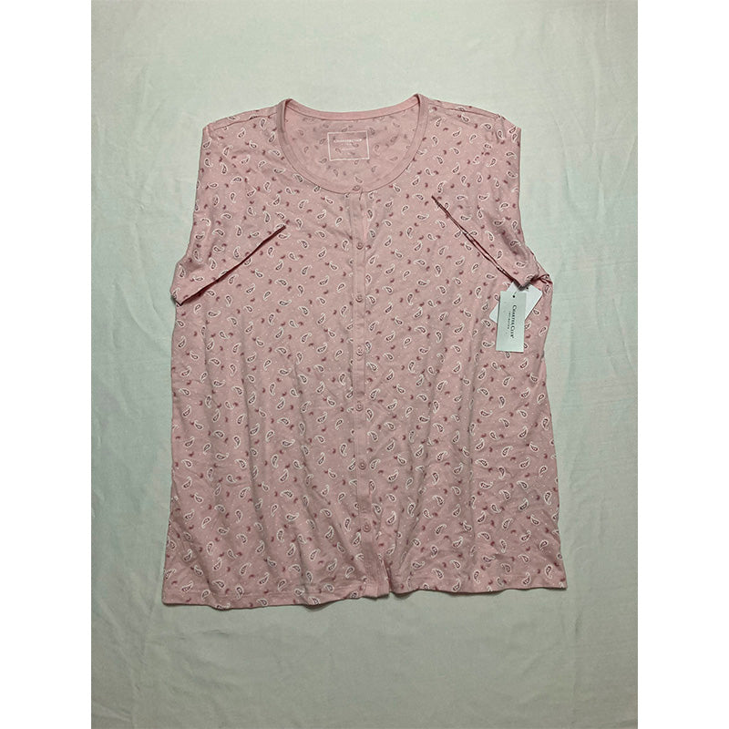 Charter Club Only Pajama Top Pink Paisley Dot L