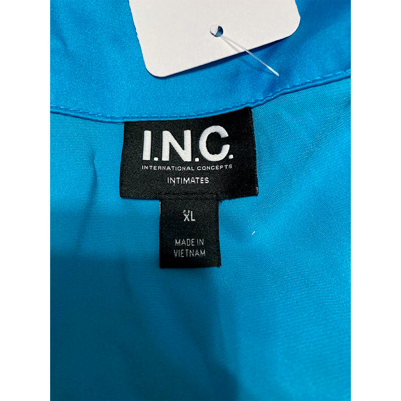 INC 2 Piece Pajama Set Notch Collar Blue XL
