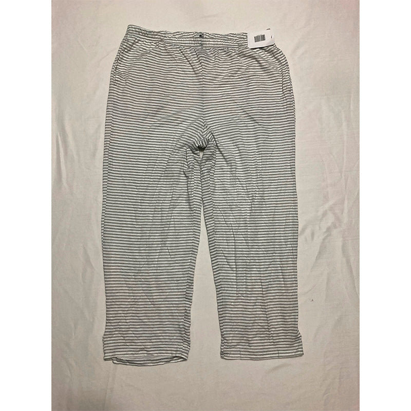 Charter Club Only Pajama Pants Striped Grey M