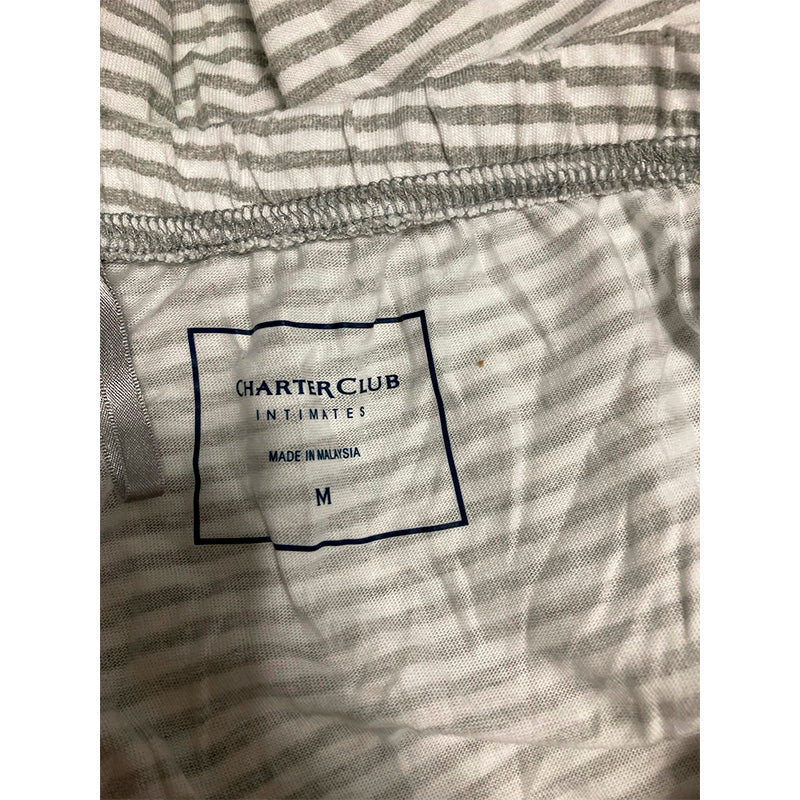Charter Club Only Pajama Pants Striped Grey M