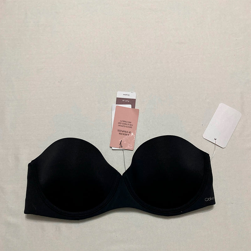 Calvin Klein Women's Perfectly Fit Strapless Convertible Push-Up Bra Black 34C