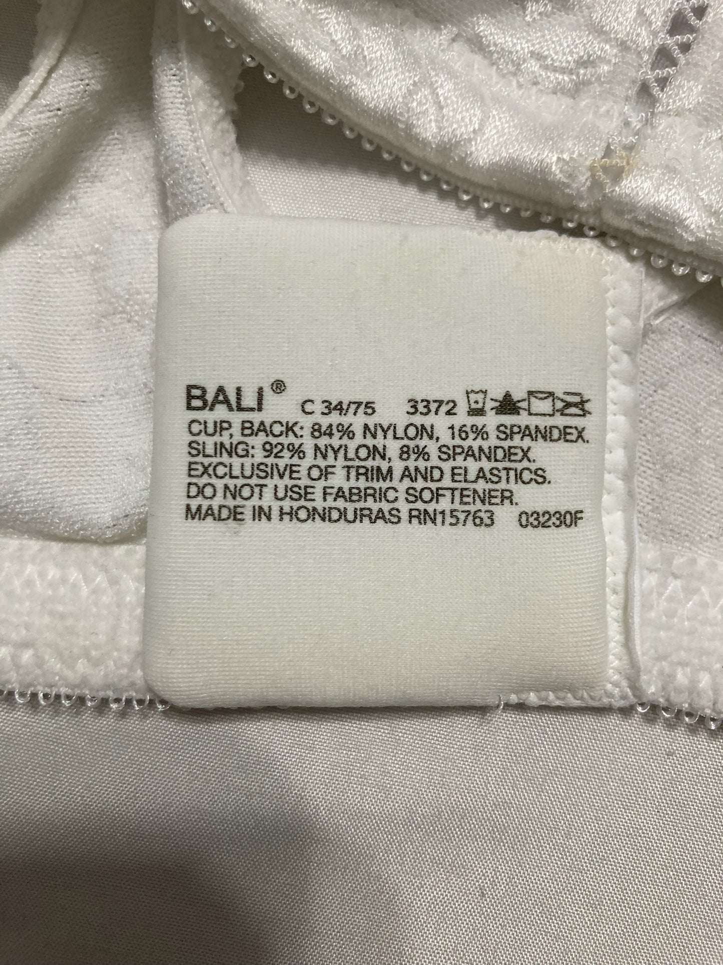 NWD Bali Double Support Spa Closure Wire-Free Bra White 34C