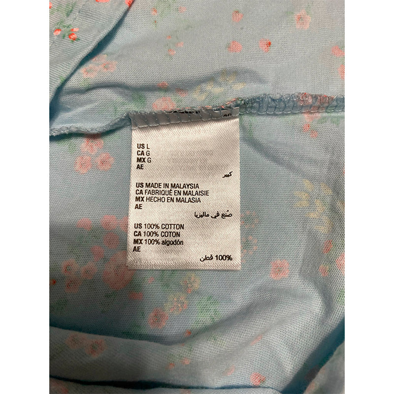Charter CLub Only Pajama Top Round Neck Floral L