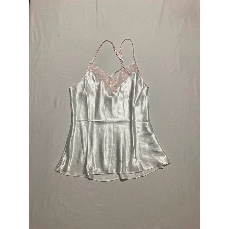 Linea Donatella Bride Satin Wrap Robe & Cami Set White L