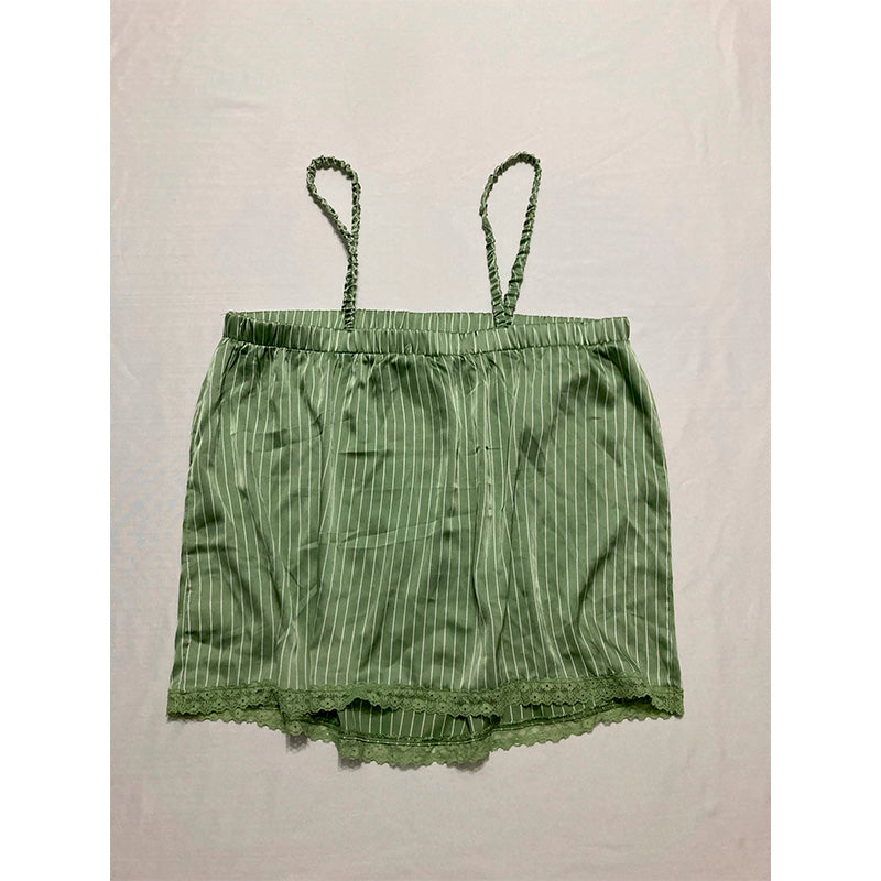 Roudelain T-Shirt Green Olive Striped M