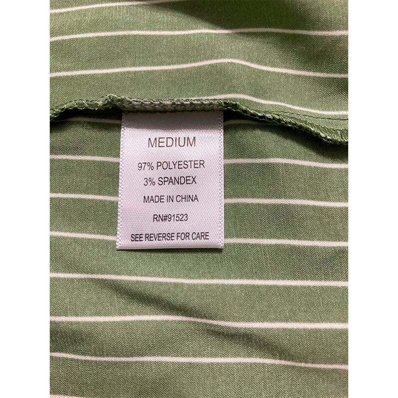 Roudelain T-Shirt Green Olive Striped M