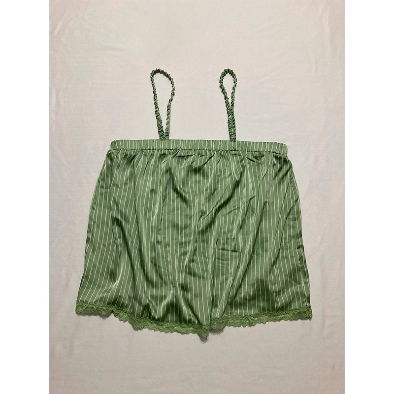 Roudelain T-Shirt Green Olive Striped M