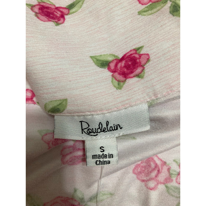 Roudelain Yummy Ruffle-Trim Notch Collar Pajama Set Roses S