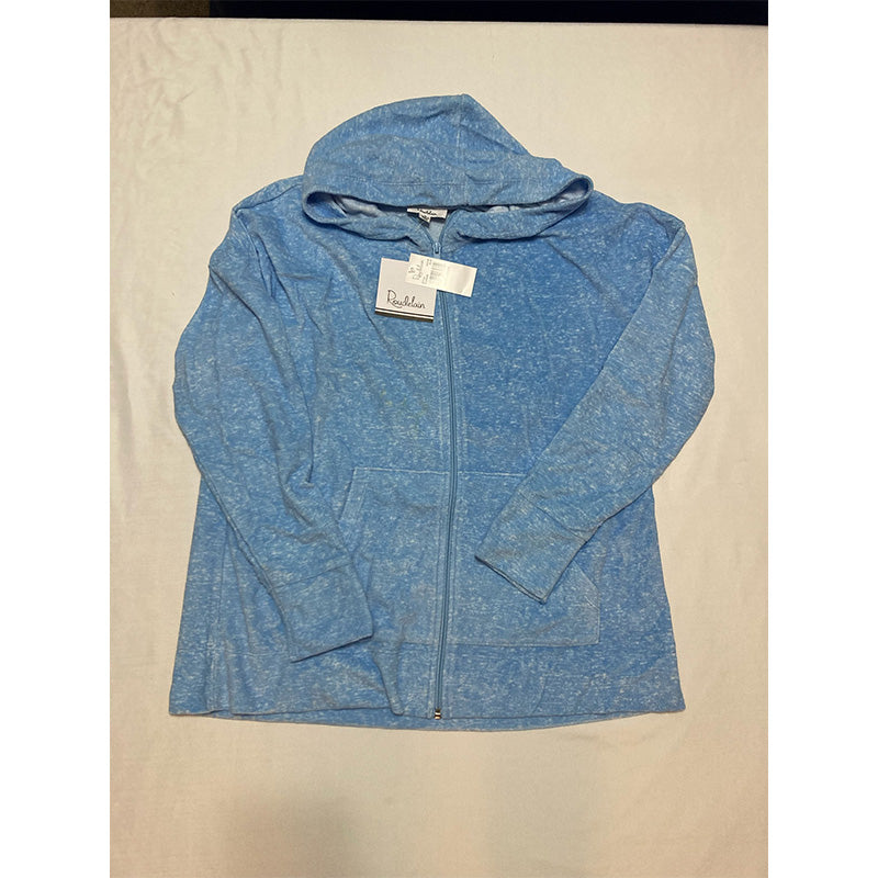 Roudelain Hoodie & Paperbag-Waist Jogger Pants Lounge Set Blue L