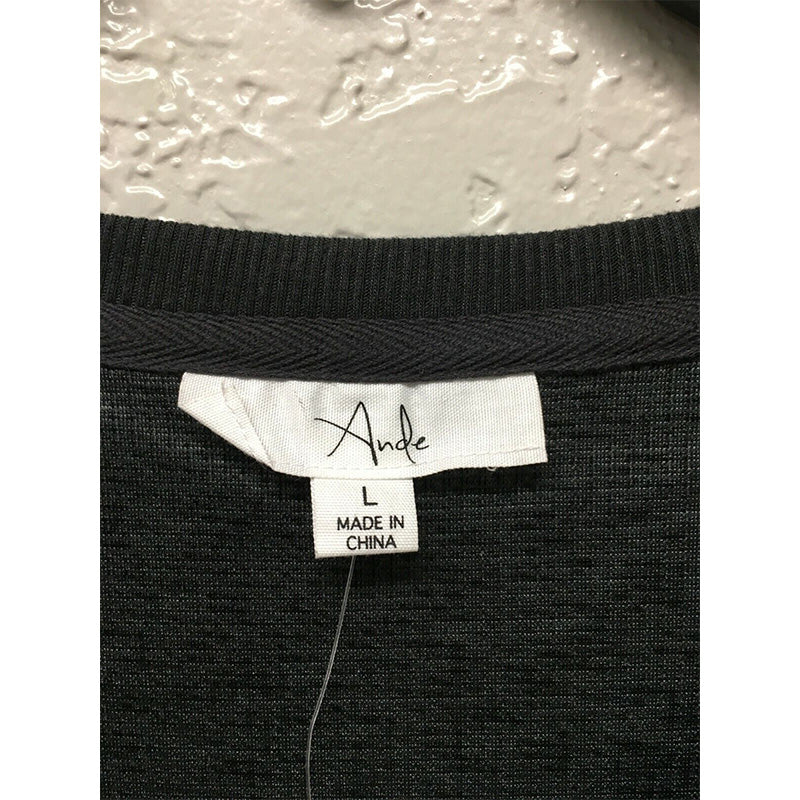 Ande Waffled Henley Only Pajama Top Black L