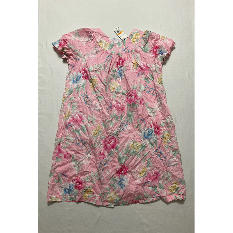 Miss Elaine Printed Short-Sleeve Nightgown Pink Peony S