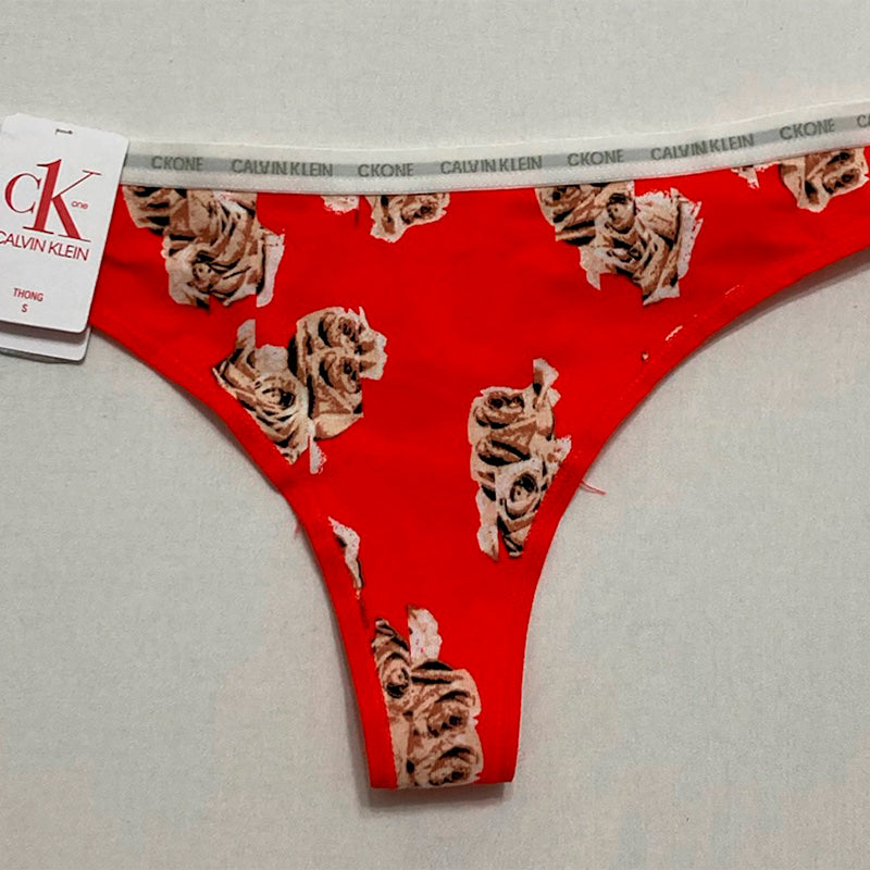 Calvin Klein Cotton Singles Thong Underwear Red S