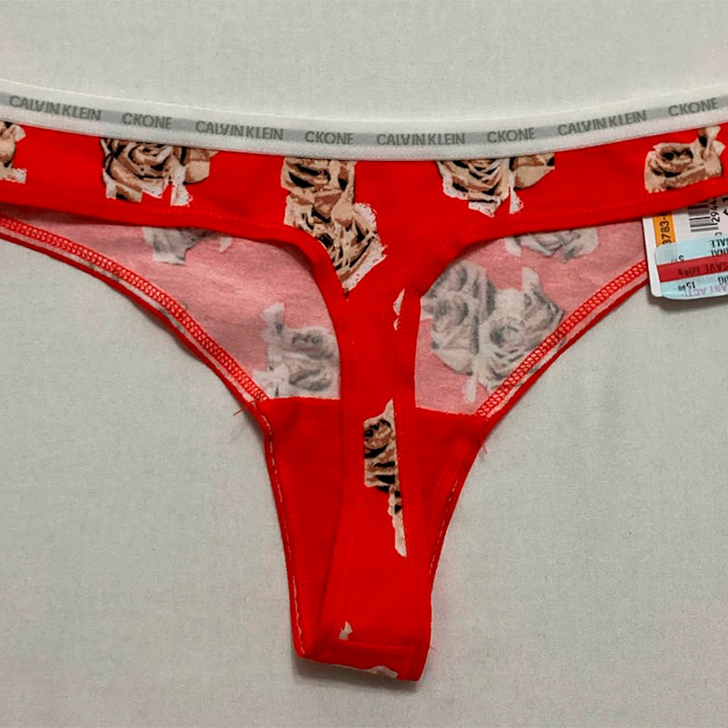Calvin Klein Cotton Singles Thong Underwear Red S