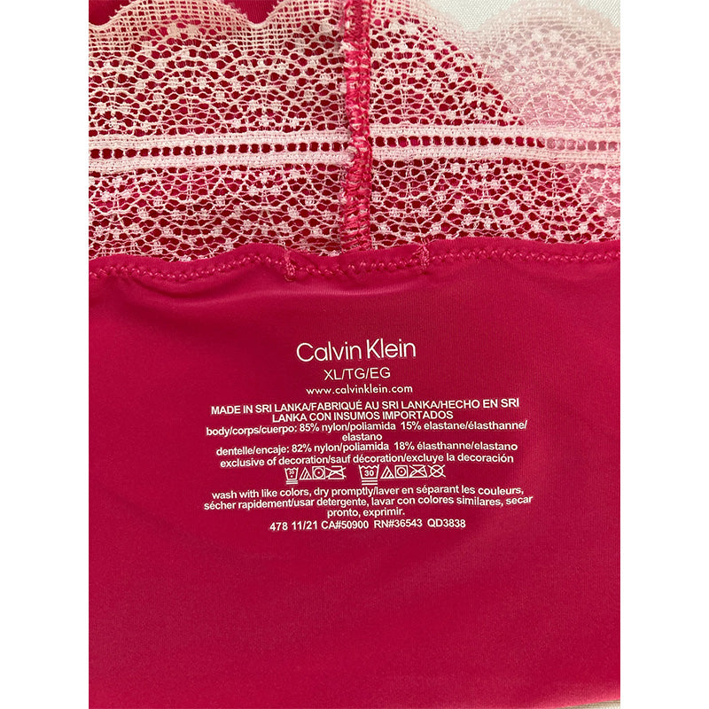 Calvin Klein Lace Trim Bikini Underwear Raspberry XL