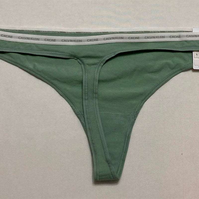 Calvin Klein Cotton Singles Thong Underwear Green XL