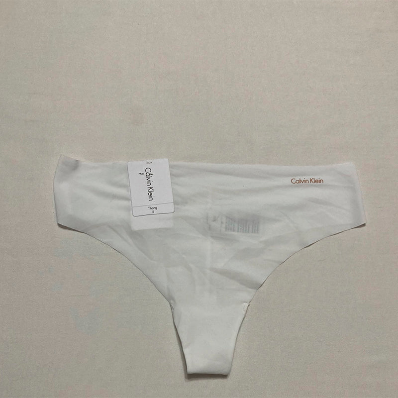 Calvin Klein Women's Invisibles Seamless Thong Panty White Small