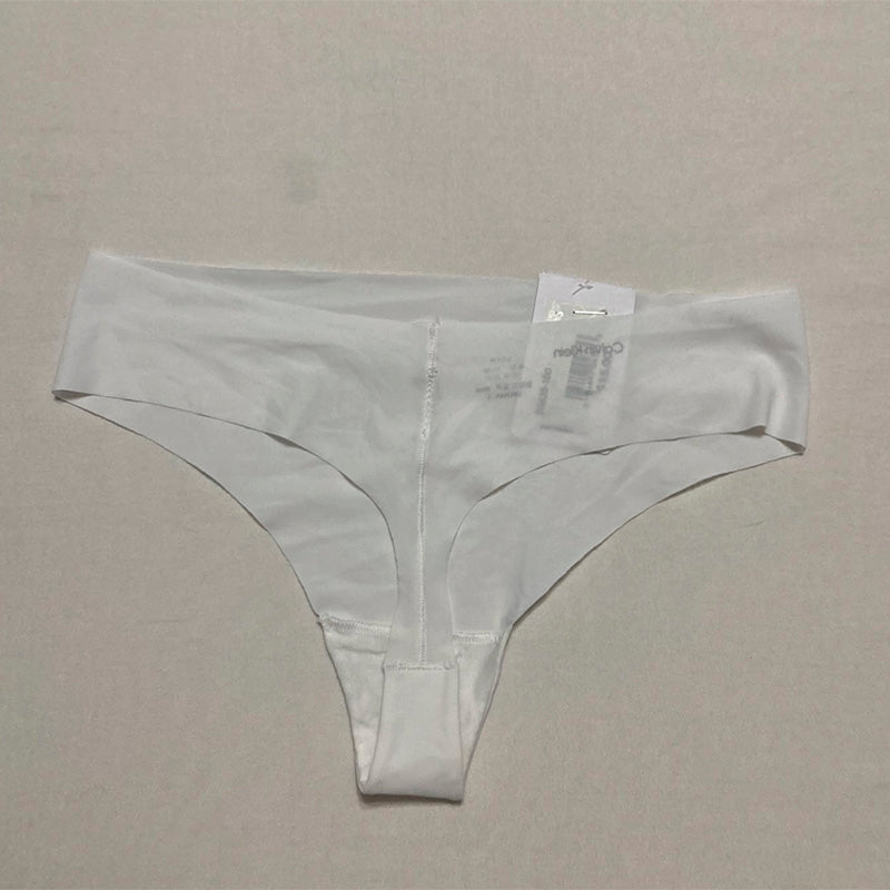 Calvin Klein Women's Invisibles Seamless Thong Panty White Small