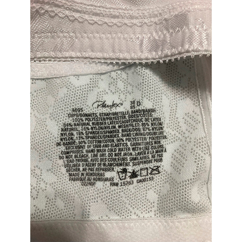 Playtex Supportive Flexible Back Front Close Wireless Bra White 38D
