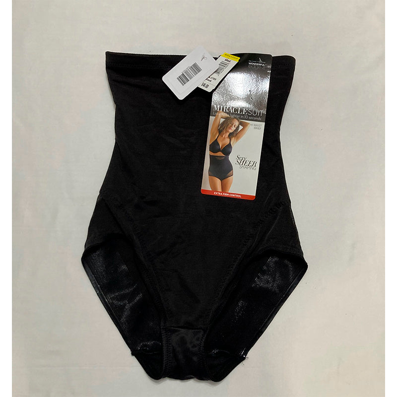 Miraclesuit Shapewear Extra Firm Sexy Sheer Shaping Hi-Waist Brief Black M