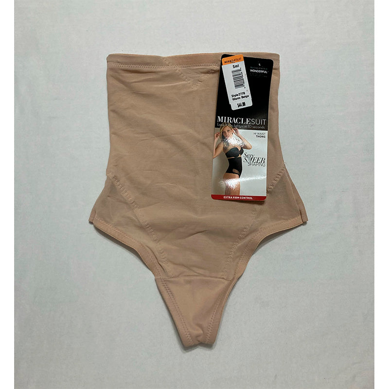 Miraclesuit Shapewear Extra Firm Control High Waist Panties Thong Nude S